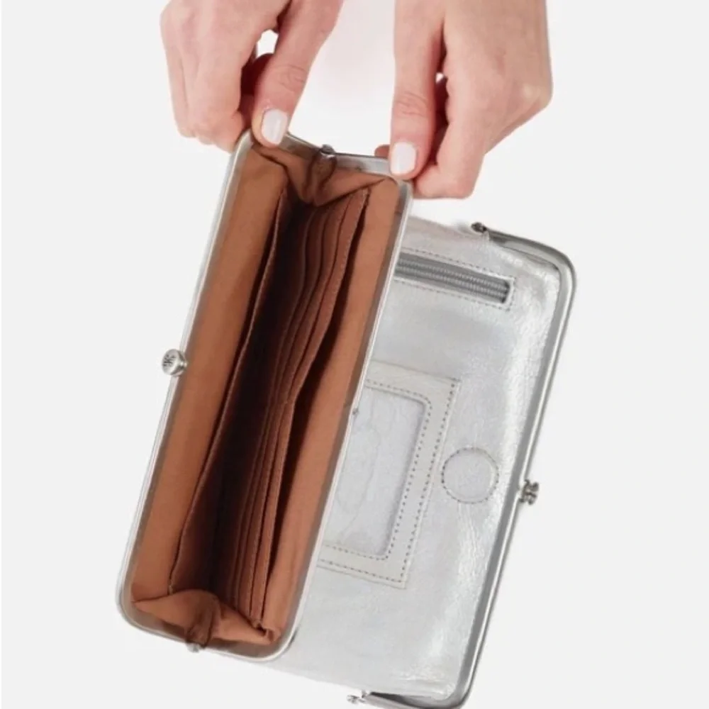 Silver Metallic Leather HOBO - Picture 3 of 5